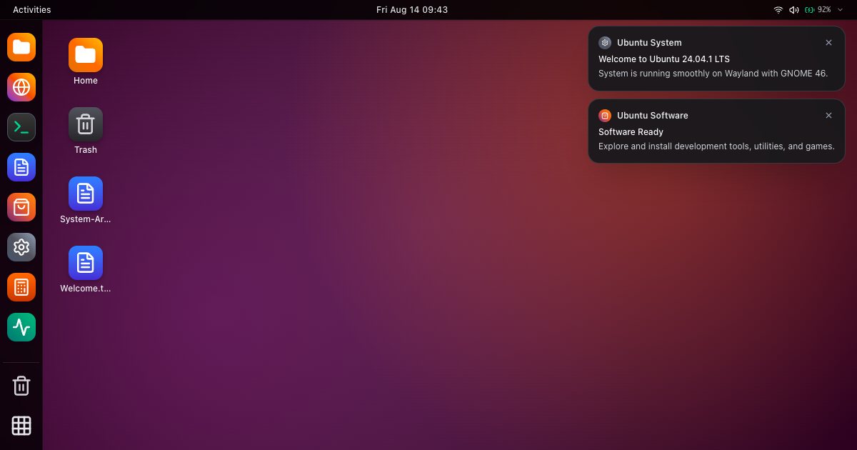 Screenshot of the Ubuntu demo